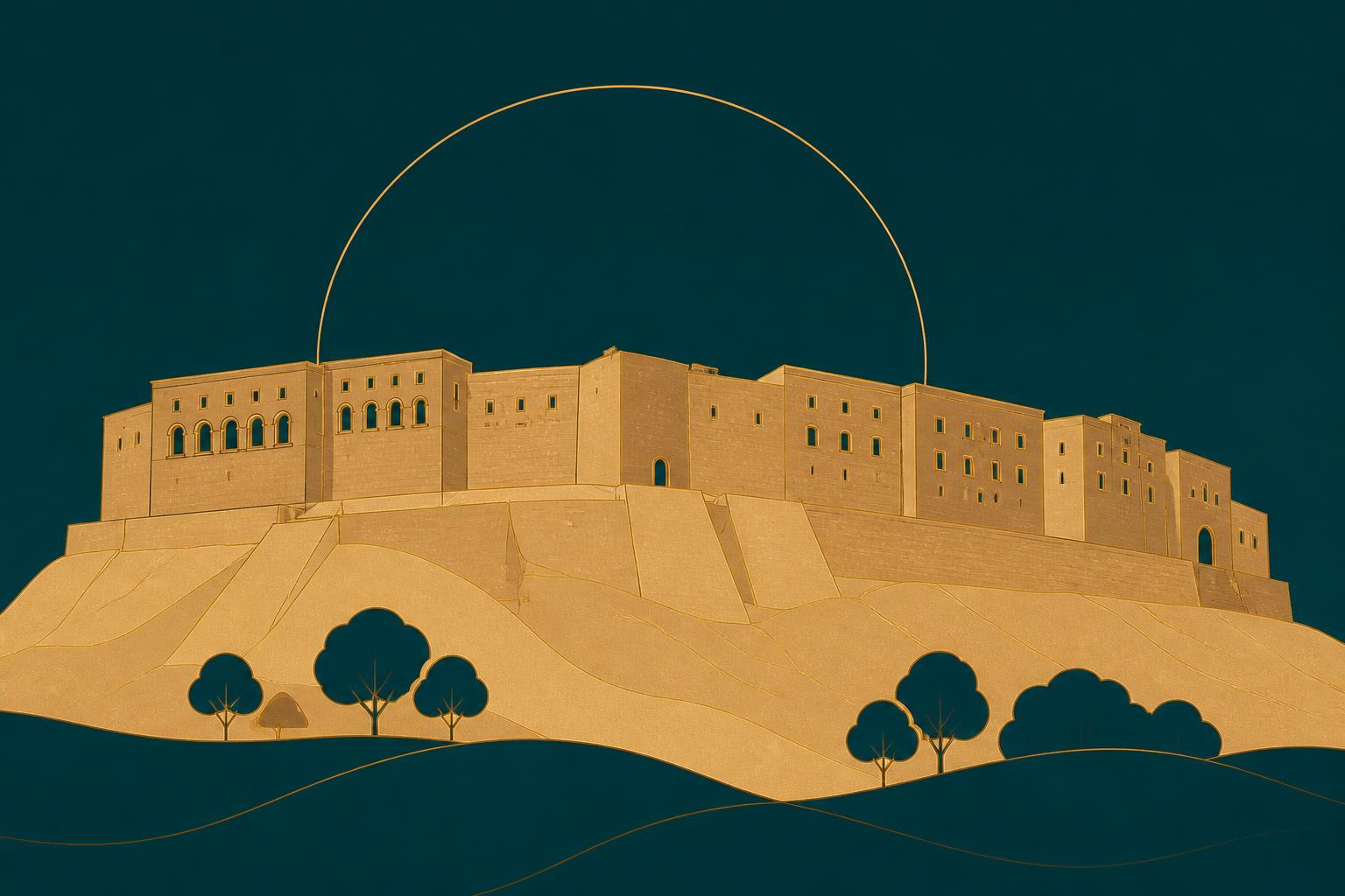 رسم توضيحي لقلعة أربيل التاريخية